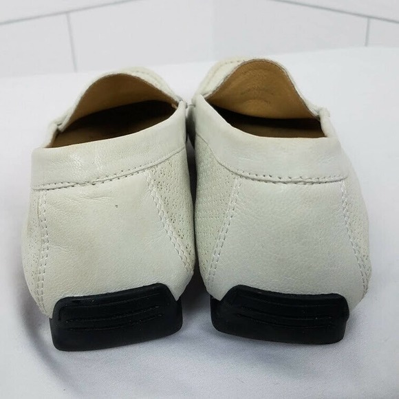 VanEli Loafer Flats Ivory White 9.5 Driving Shoes Moccasin Perforated Leather - Picture 6 of 9